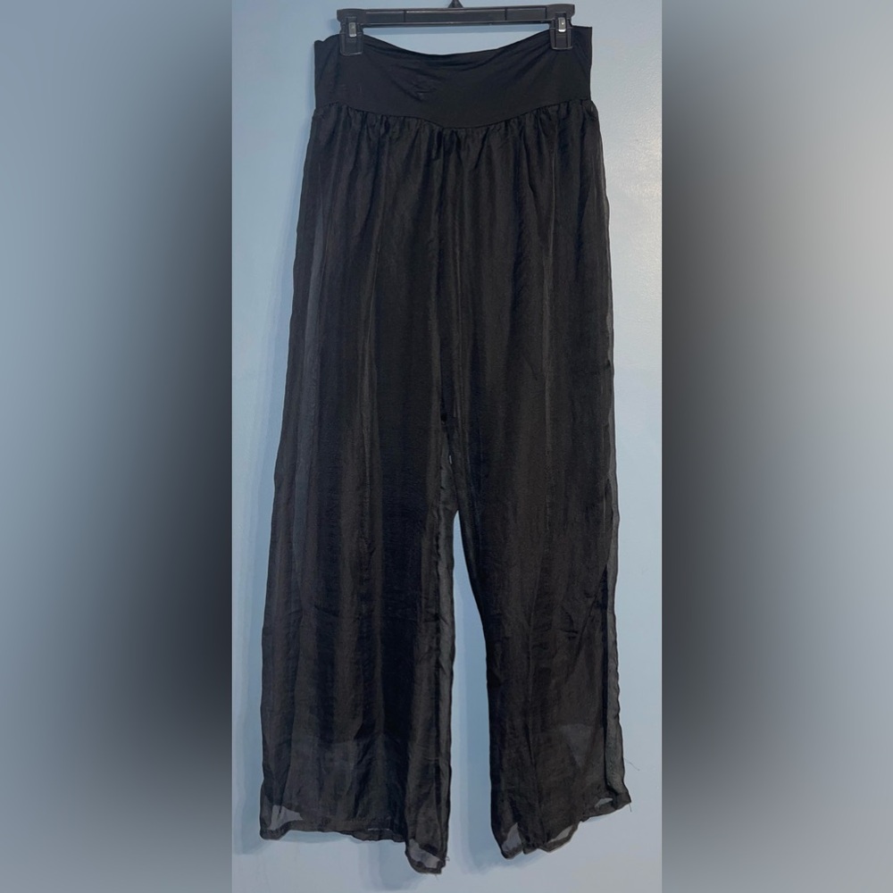 India Boutique Black Sheer Pants One Size